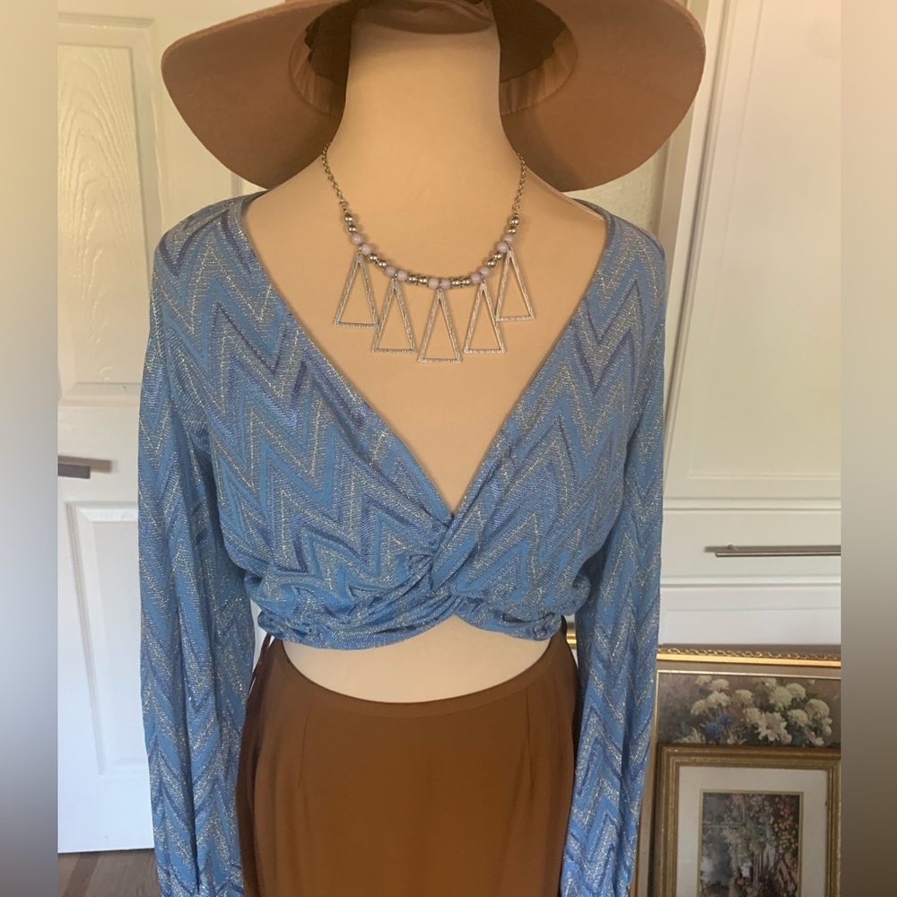 Blue Chevron Women's Top